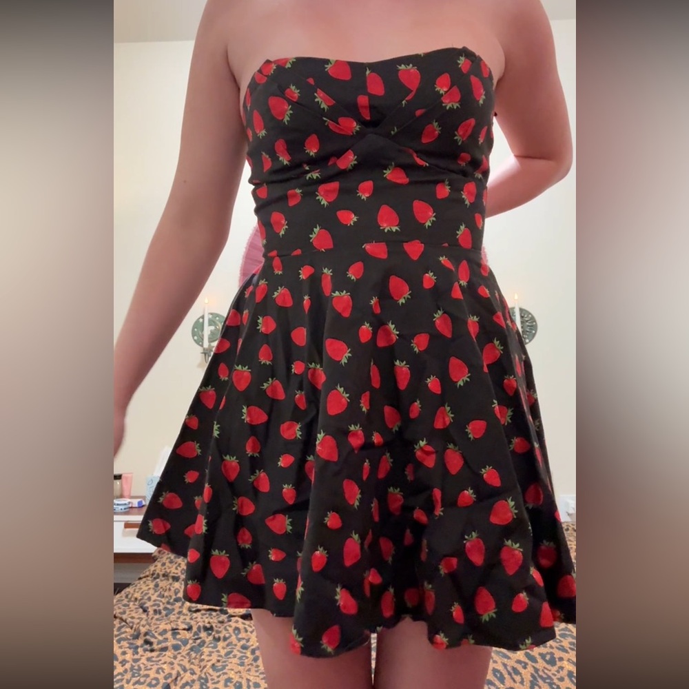 Strapless Retro Strawberry Dress